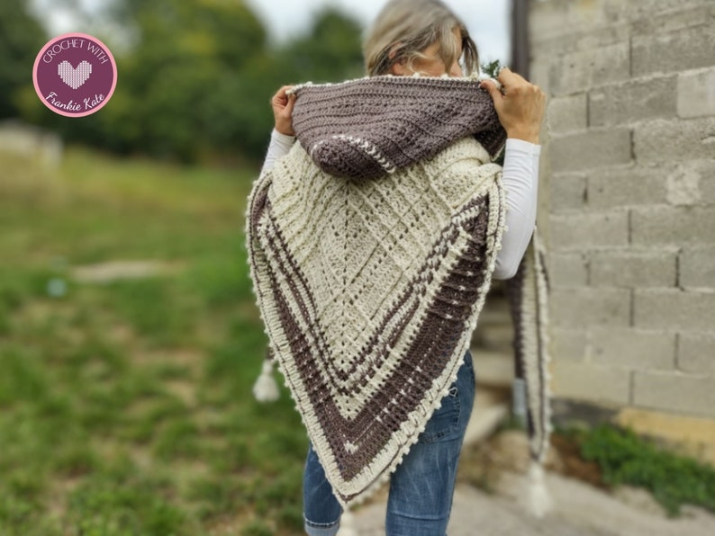 Nova Hooded Triangle Shawl - PDF Crochet Pattern | Cozy & Stylish Wrap